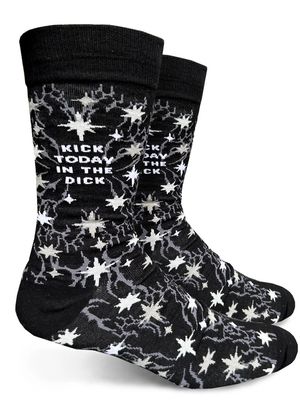 GROOVY THINGS CO  MENS CREW SOCKS - KICK TODAY