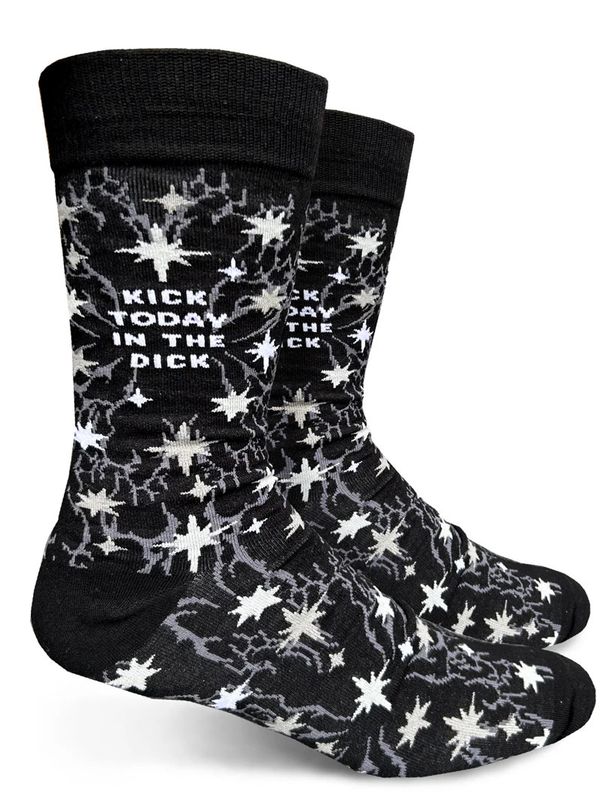 GROOVY THINGS CO  MENS CREW SOCKS - KICK TODAY