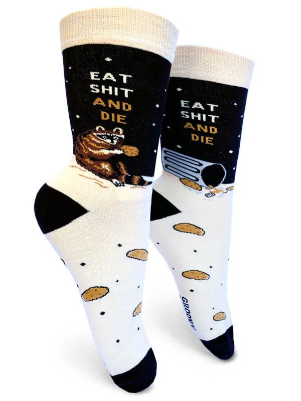 GROOVY THINGS WOMENS SOCK- EAT SHIT &amp; DIE