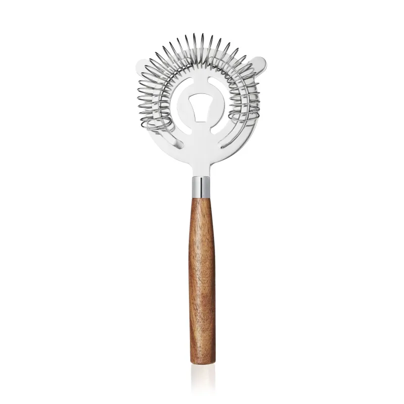 TRUE BRANDS COCKTAIL STRAINER ACACIA HANDLE