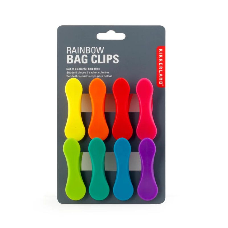 KIKKERLAND RAINBOW BAG CLIPS SET OF 8