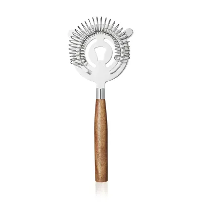 TRUE BRANDS COCKTAIL STRAINER ACACIA HANDLE