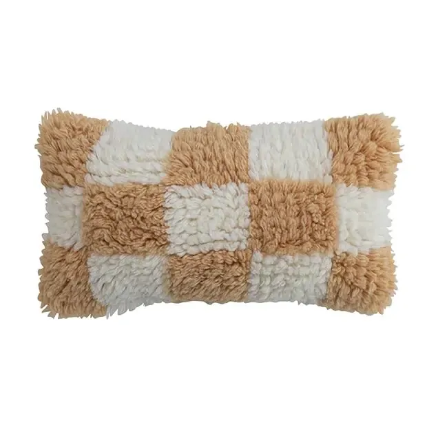 CREATIVE COOP CHECKED LUMBAR PILLOW