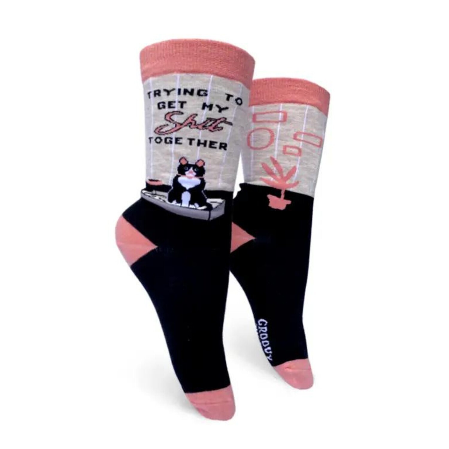 GROOVY THINGS WOMEN'S SOCKS -  SHIT TOGETHER