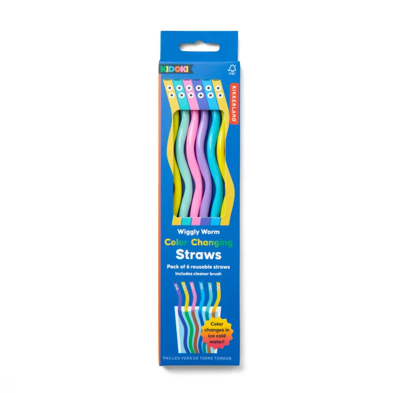 KIKKERLAND COLOR CHANGE WIGGLE WORM STRAW