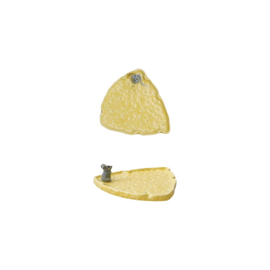 CREATIVE COOP MOUSE ON CHEESE PLATE
