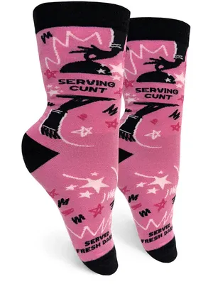 GROOVY THINGS WOMENS SOCK- SERVING CUNT