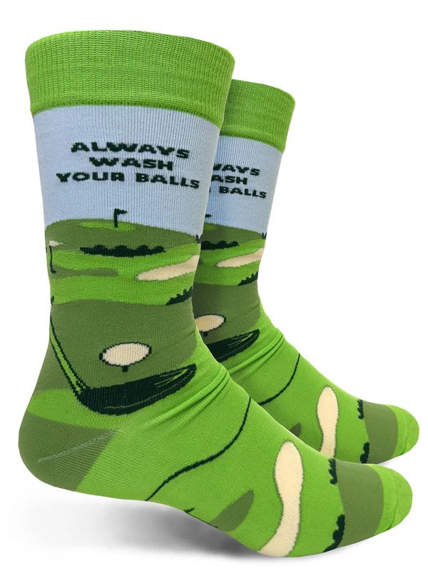 GROOVY THINGS MENS SOCK- ALWAYS WASH YOUR BALLS