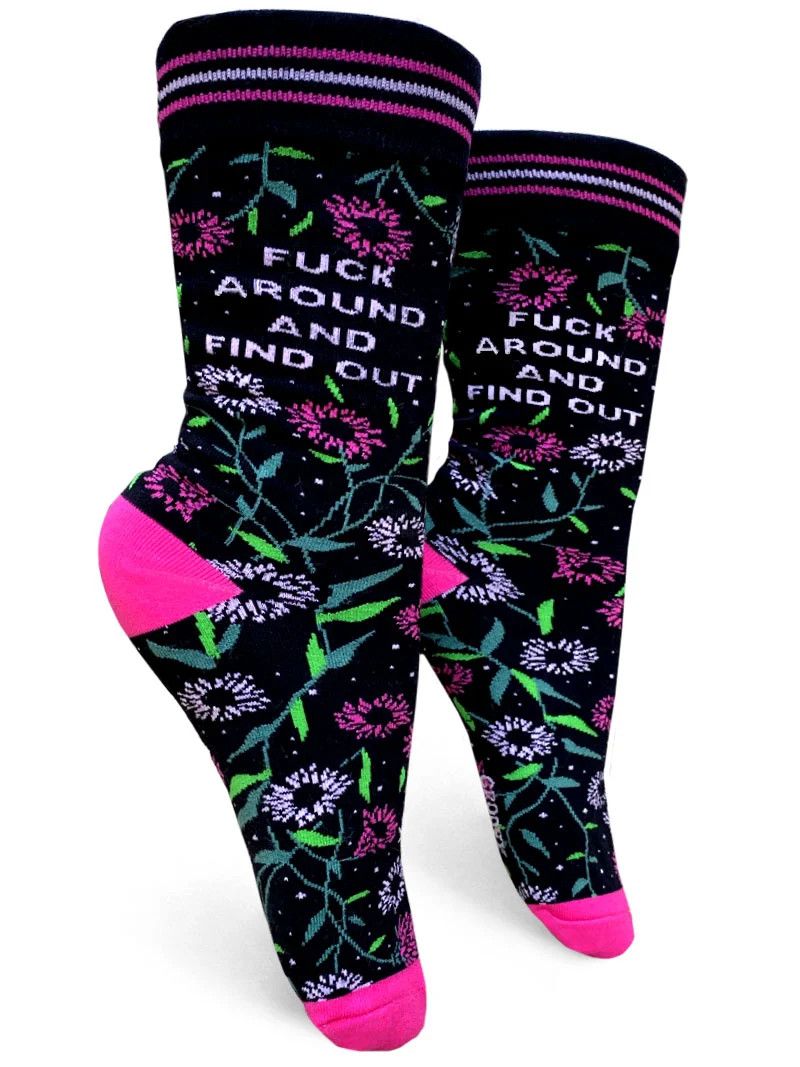 GROOVY THINGS WOMENS SOCK- FUCK AROUND AND FIND OUT