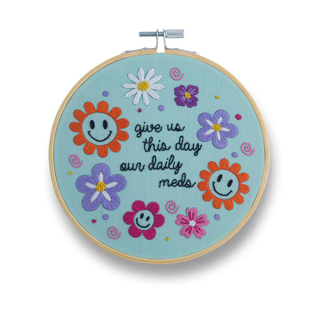 FUNATIC EMBROIDERY KIT - GIVE US THIS DAY OUR DAILY MEDS