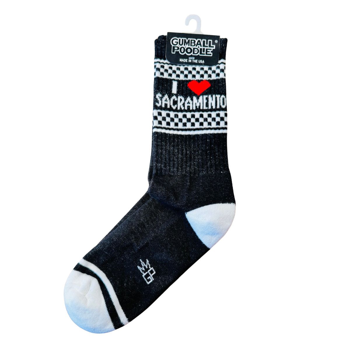 GUMBALL POODLE I HEART SAC CHECK SOCK