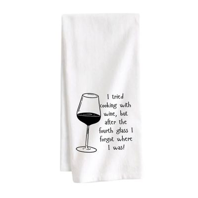 STRAPPING TEA TOWEL - COOKING W/ WINE