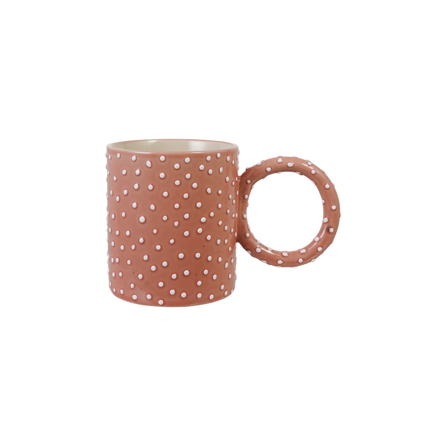 CREATIVE COOP RAISED DOT MAUVE MUG