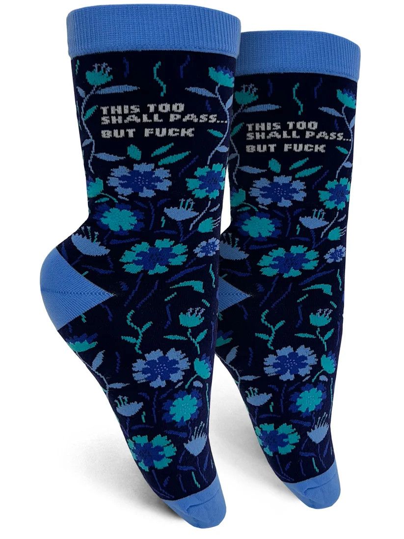 GROOVY THINGS WOMENS SOCK- THIS TOO SHALL PASS