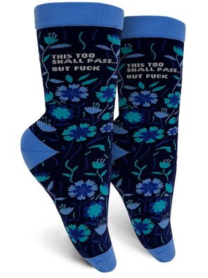 GROOVY THINGS WOMENS SOCK- THIS TOO SHALL PASS