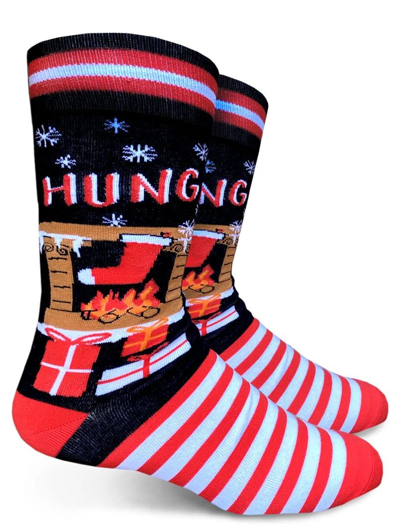 GROOVY THINGS CO  MENS CREW SOCKS - HUNG