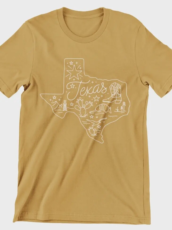 Around Texas State Mustard T-Shirt