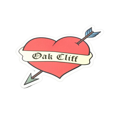Oak Cliff Heart Arrow Sticker