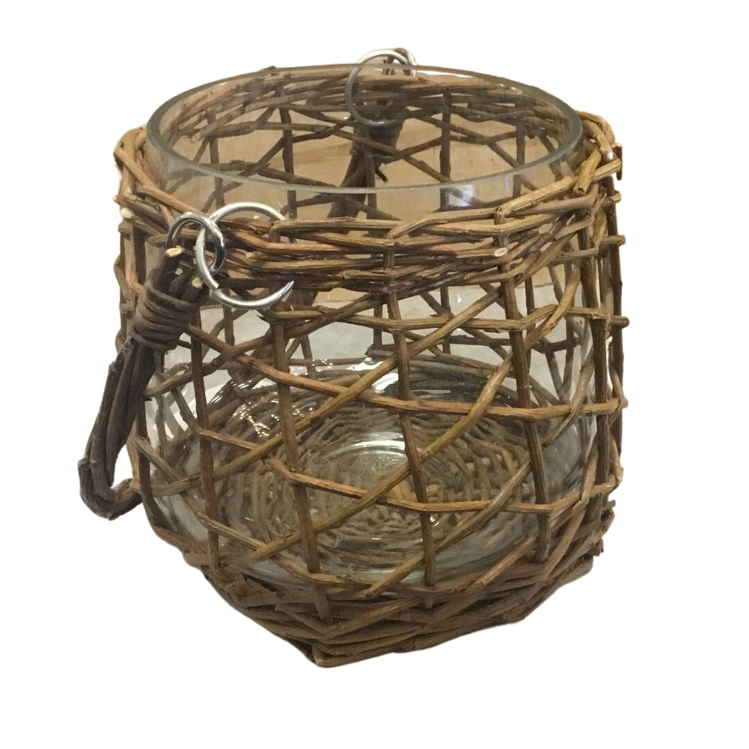 Basket Net Glass Flower Vase Bowl