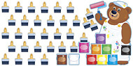 Painter Bear Job Chart Bulletin Board Set