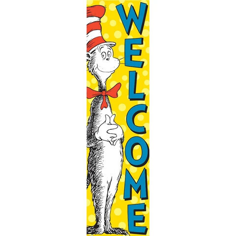 CAT IN HAT WELCOME 4 FT BANNER