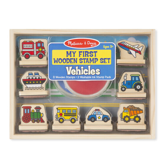 MY FIRST WOODEN STAMP SET VEHICLES