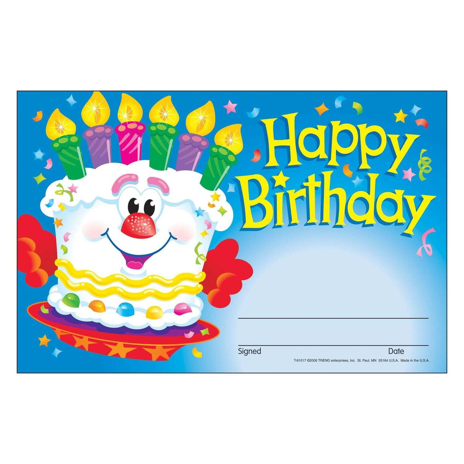 HAPPY BIRTHDAY AWARD W/ CAKE