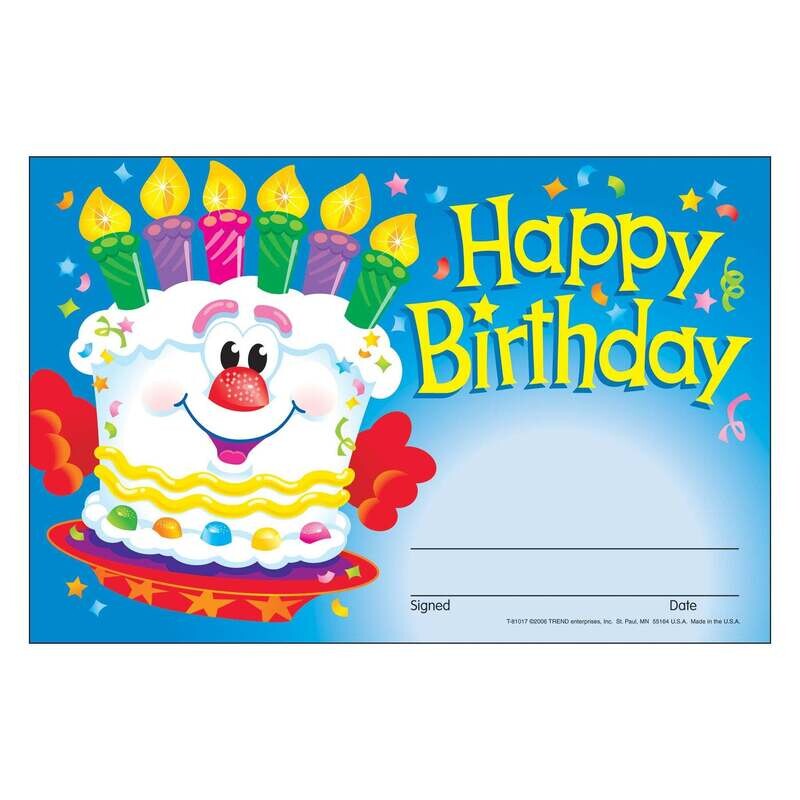 HAPPY BIRTHDAY AWARD W/ CAKE