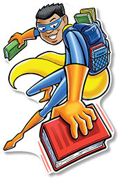 READING SUPERHERO LARGE 2 SIDED ACCENT