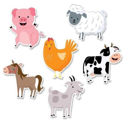 FARM FRIENDS 6 IN CUTOUT