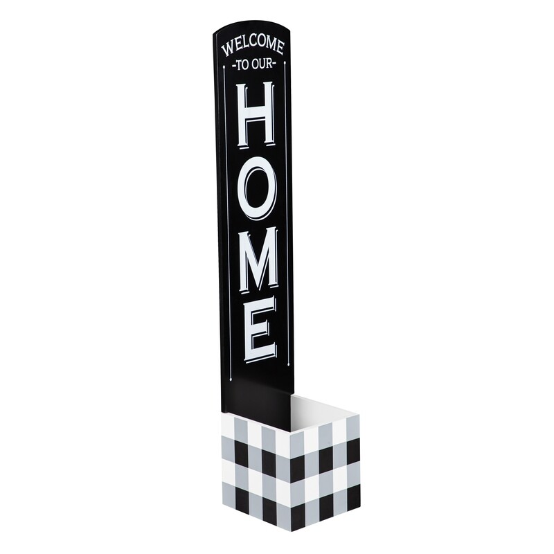 WELCOME PORCH DECOR WITH BUILT IN PLANTER
