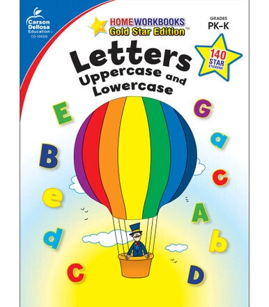 Letters: Uppercase and Lowercase (PK-K) Home Workbook - Gold Star Edition