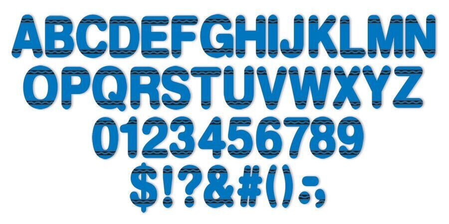 CRAYOLA BLUE LETTERS