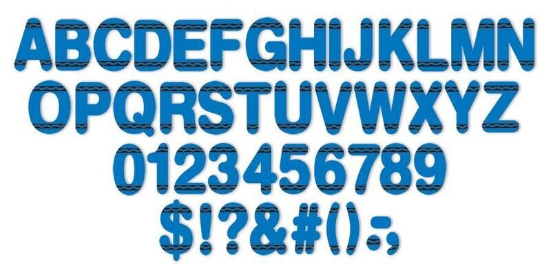 CRAYOLA BLUE LETTERS