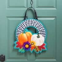 BUFFALO CHECK FALL WREATH DOOR HANGER