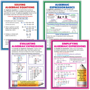 ALGEBRAIC EXPRESSIONS &amp; EQUATIONS CHART SET