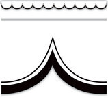 WHITE WITH BLACK SCALLOPED DIE CUT BORDER