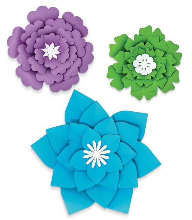 BLUE, PURPLE, GREEN FLOWER ACCENTS
