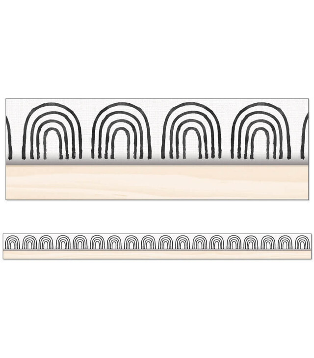 BLACK &amp; WHITE RAINBOWS STRAIGHT BORDER