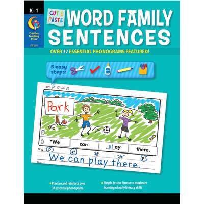 CUT &amp; PASTE WORD FAMILY SENTENCES K-1