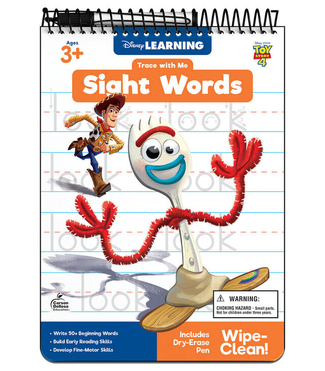 TRACE WITH ME SIGHT WORDS TOY STORY 4 AGES 3+