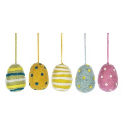 EASTER EGG WOOL ORNAMENTS