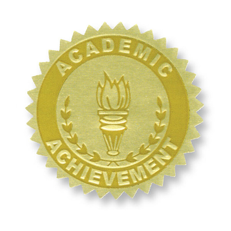 GOLD FOIL EMBOSSED SEALS ACADEMIC ACHIEVEMENT