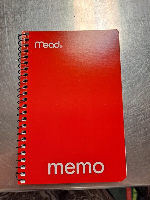 Memo Book, Mead  / Staples Spiral, End, 3&quot; x 5&quot; 60 Sheets