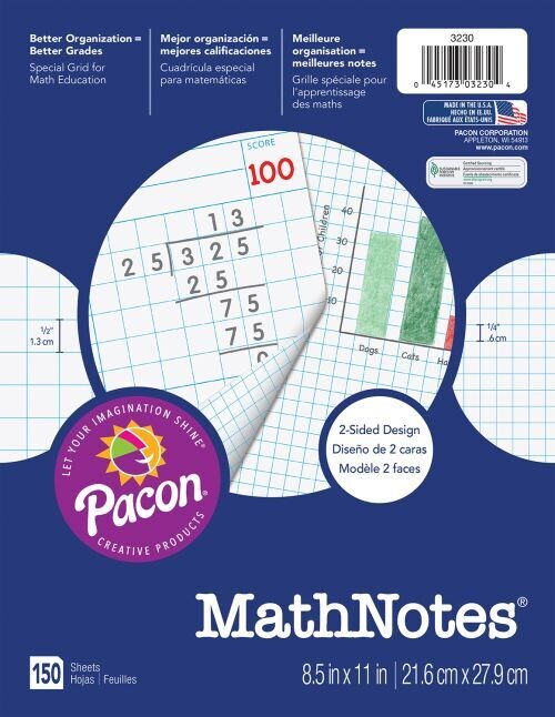 MATH NOTES GRID PAPER - 150 SHEETS