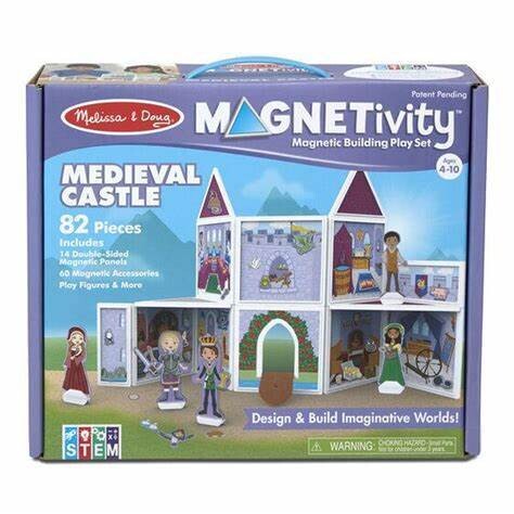 BUILDING PLAY SET MEDIEVAL CASTLE MAGNETIVITY MAGNETIC
