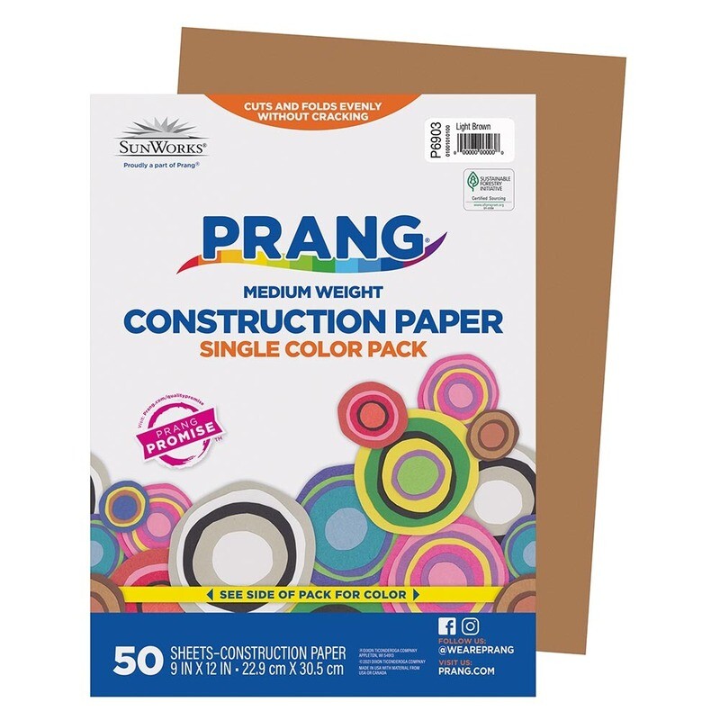 LIGHT BROWN 9 X 12 CONSTRUCTION PAPER PRANG