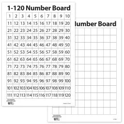 1-120 NUMBER DRY ERASE BOARD 10 PK