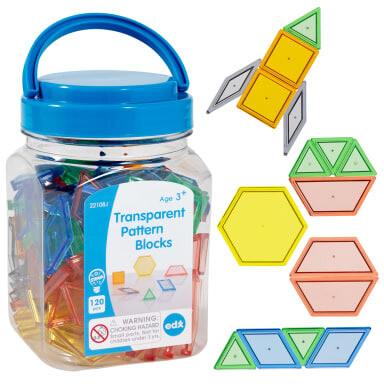 TRANSLUCENT / TRANSPARENT PATTERN BLOCKS MINI JAR