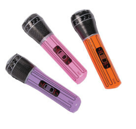 INFLATABLE MICROPHONE ASSORTMENT 12CT